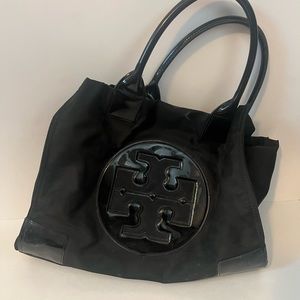 Tory Burch black canvas tote